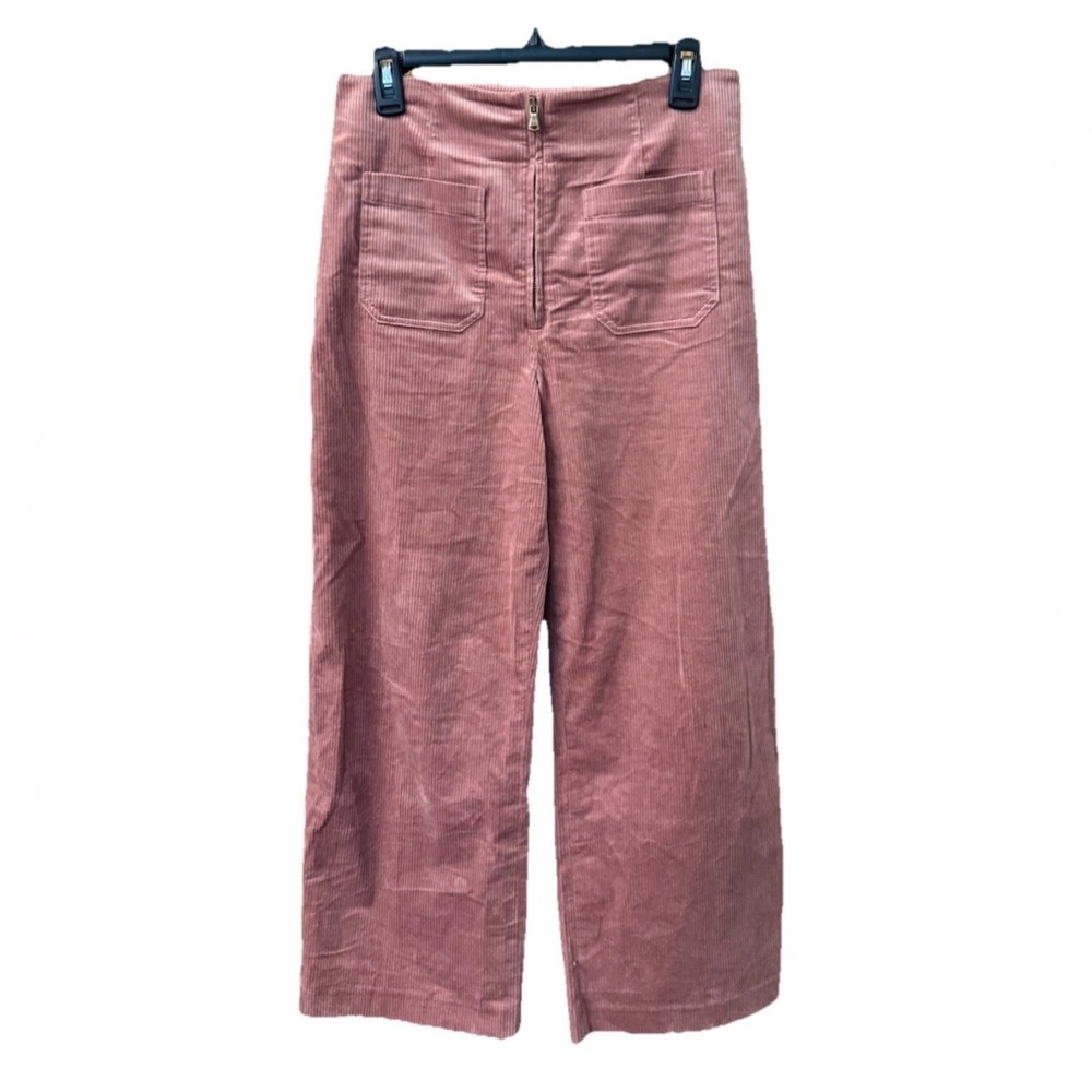 Veronica Beard Jiva cropped cotton-blend corduroy wide-leg pants Mauvewood 8 - Picture 6 of 14